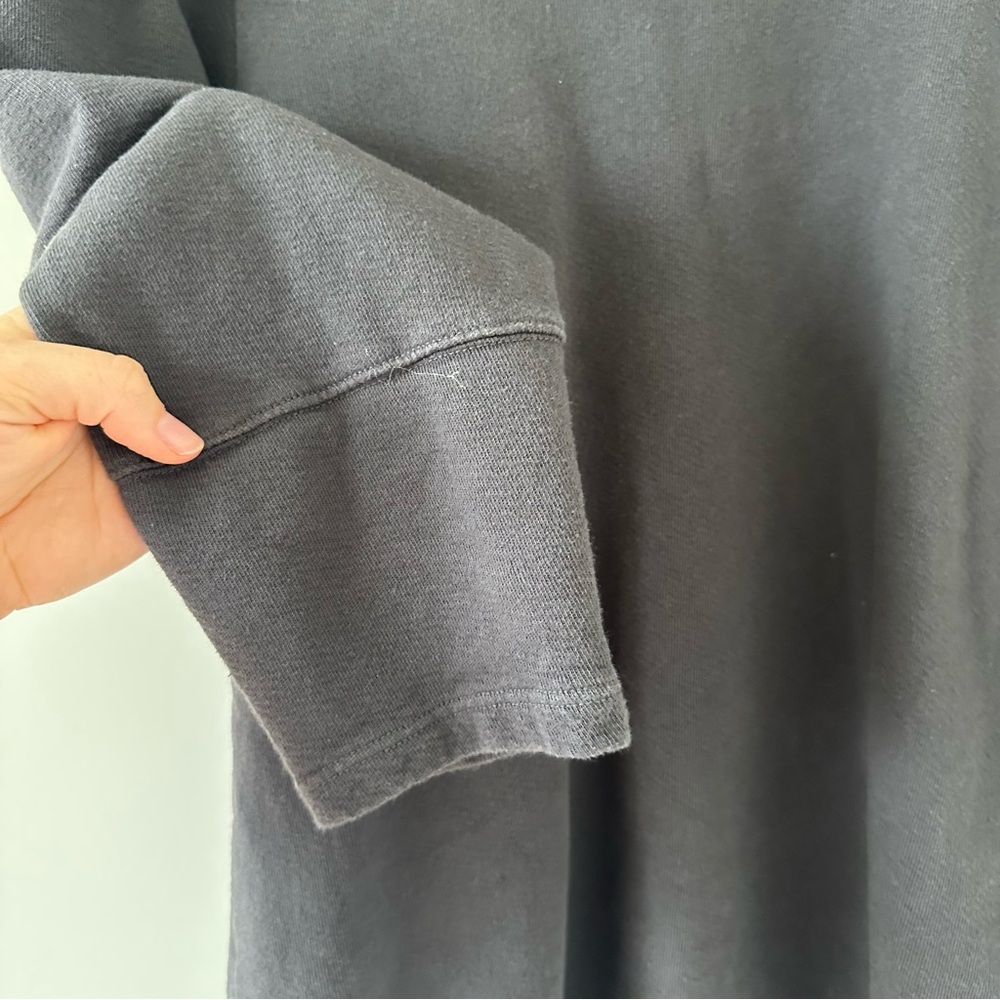 Monrow Women’s Puff Tuck Sleeve Tuck Top Crew Neck Sweatshirt Gray Size Small - Picture 5 of 11